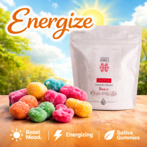 High Dose SATIVA Gummy Bears 1000mg total 25mg per piece